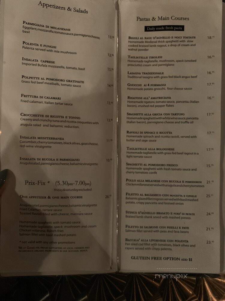 Giano - New York, NY menu_pic