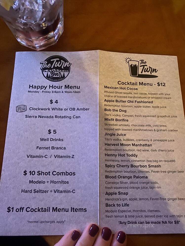 Turn 3 - South Lake Tahoe, CA menu_pic