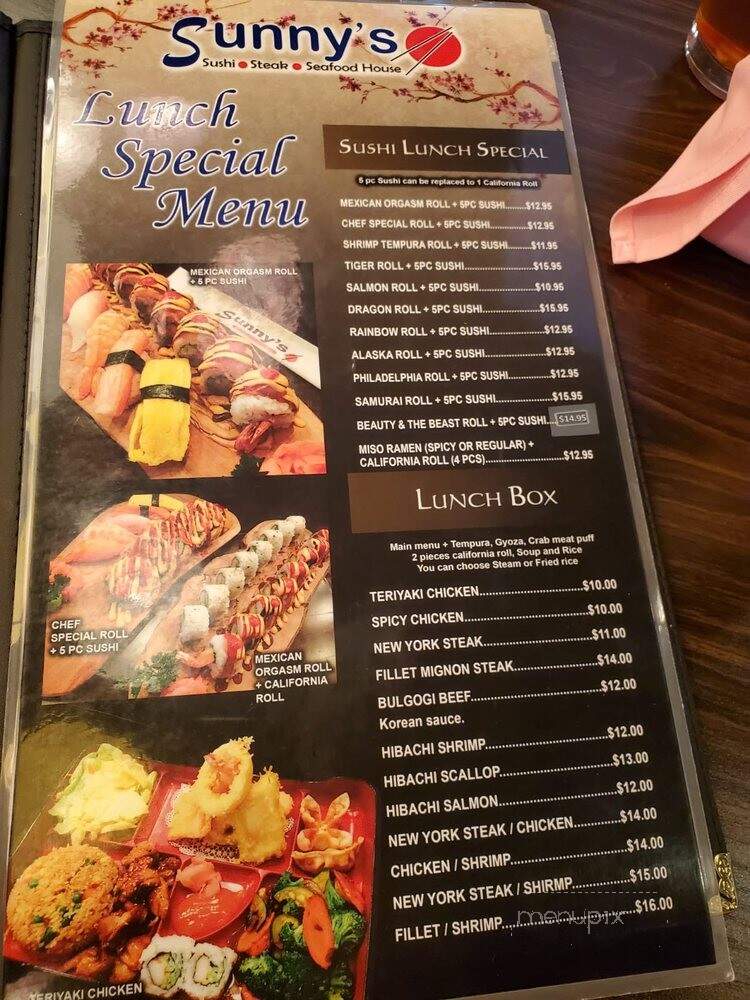 Sunny's Sushi, Steak & Seafood House - El Paso, TX menu_pic