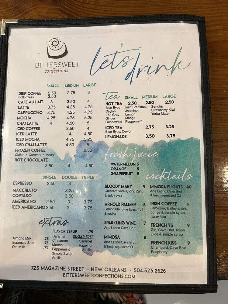 Bittersweet Confections - New Orleans, LA menu_pic