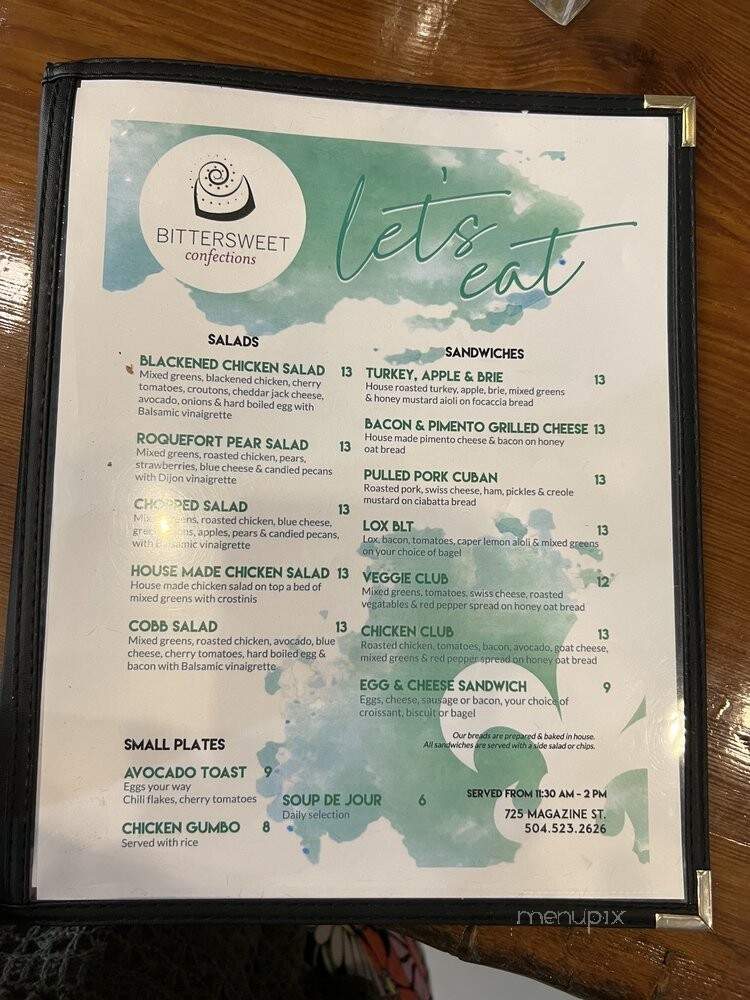 Bittersweet Confections - New Orleans, LA menu_pic