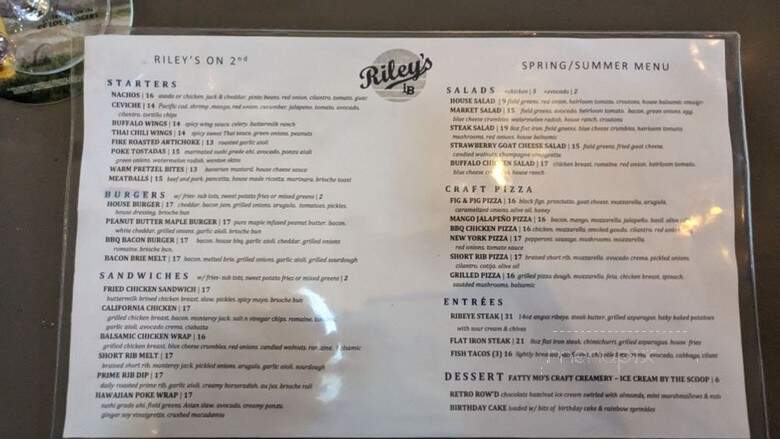 Riley's - Long Beach, CA menu_pic