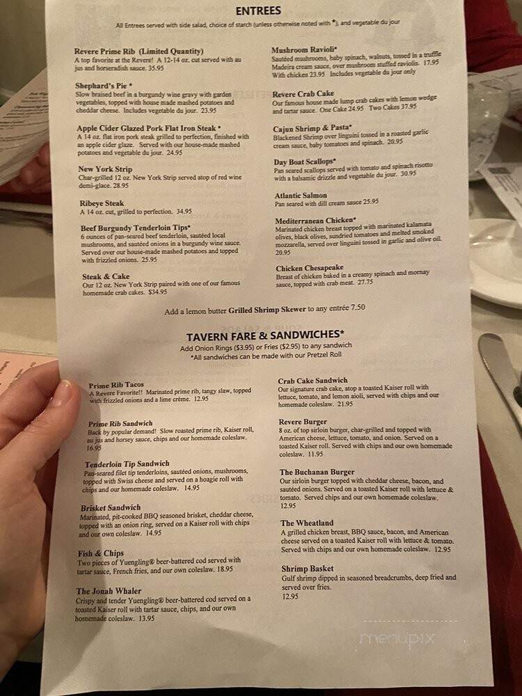 Revern Tavern - Paradise, Pa menu_pic