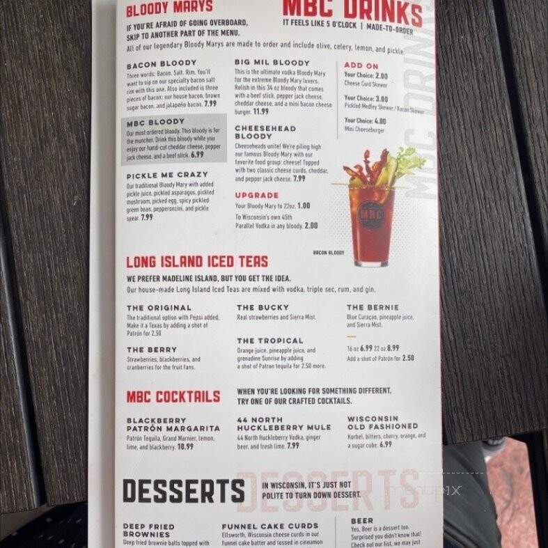 Milwaukee Burger Company - Eau Claire, WI menu_pic