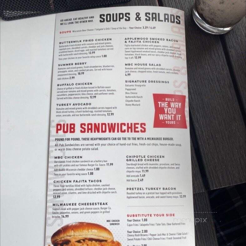 Milwaukee Burger Company - Eau Claire, WI menu_pic