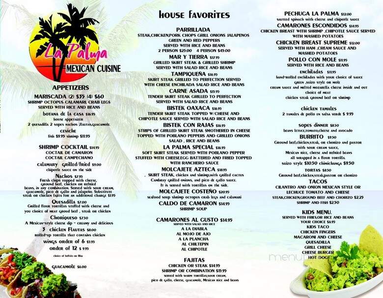 La Palma - Stockton, CA menu_pic