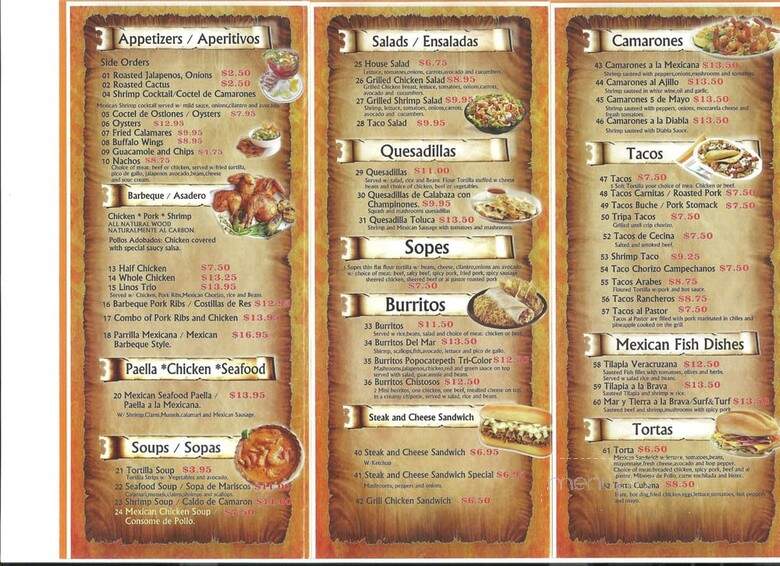 Lino's Mexican Restaurant - Red Bank, NJ menu_pic