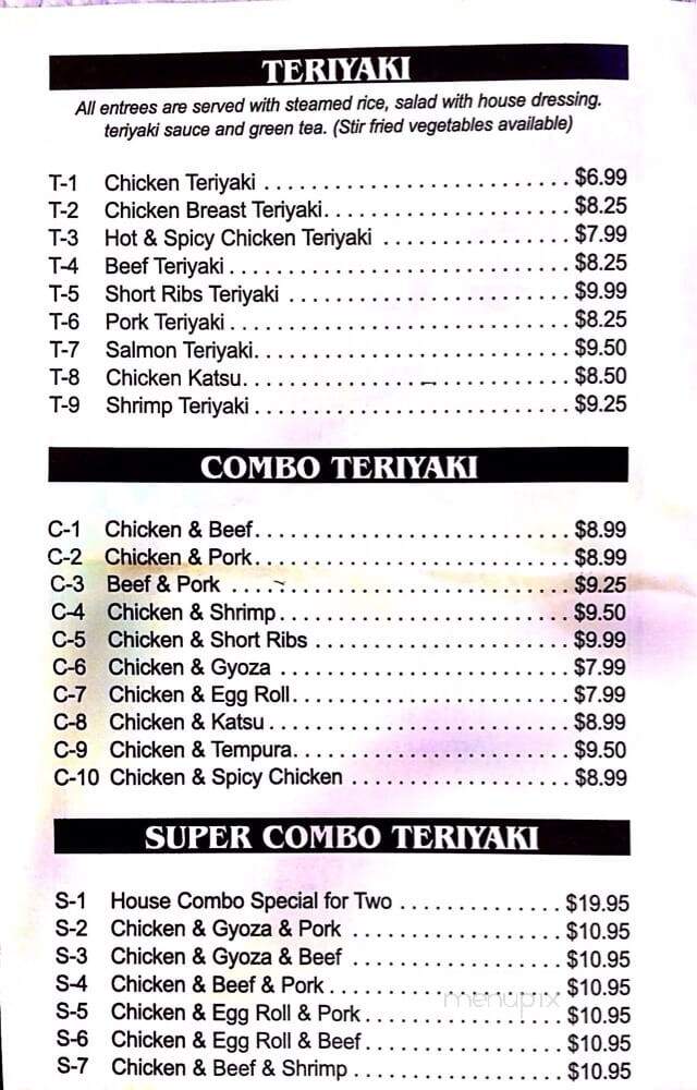 Ichi Man Teriyaki - Federal Way, WA menu_pic