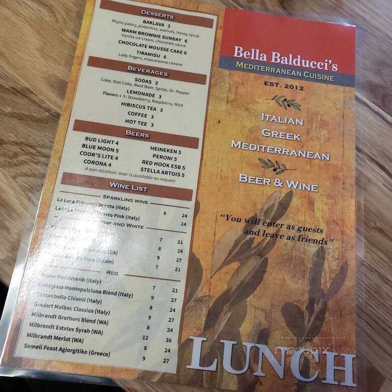 Bella Balducci's Mediterranean Cuisine - Monroe, WA menu_pic