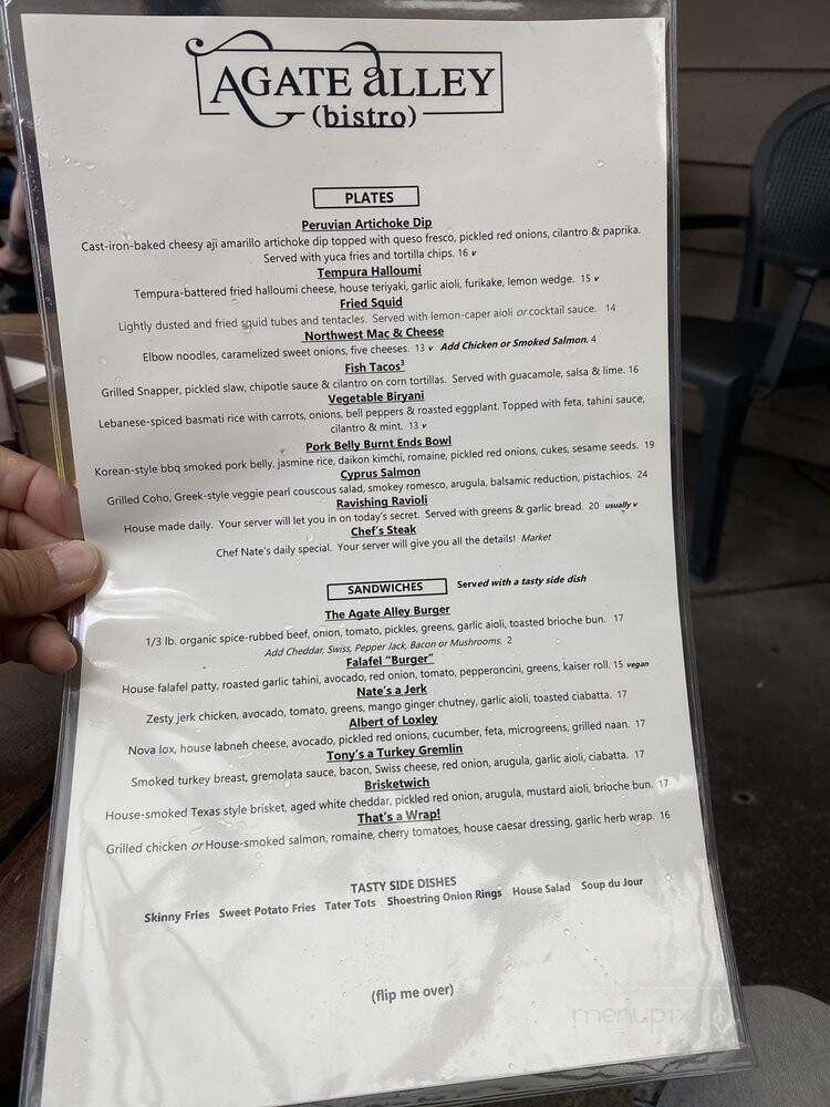 Agate Alley Bistro - Eugene, OR menu_pic