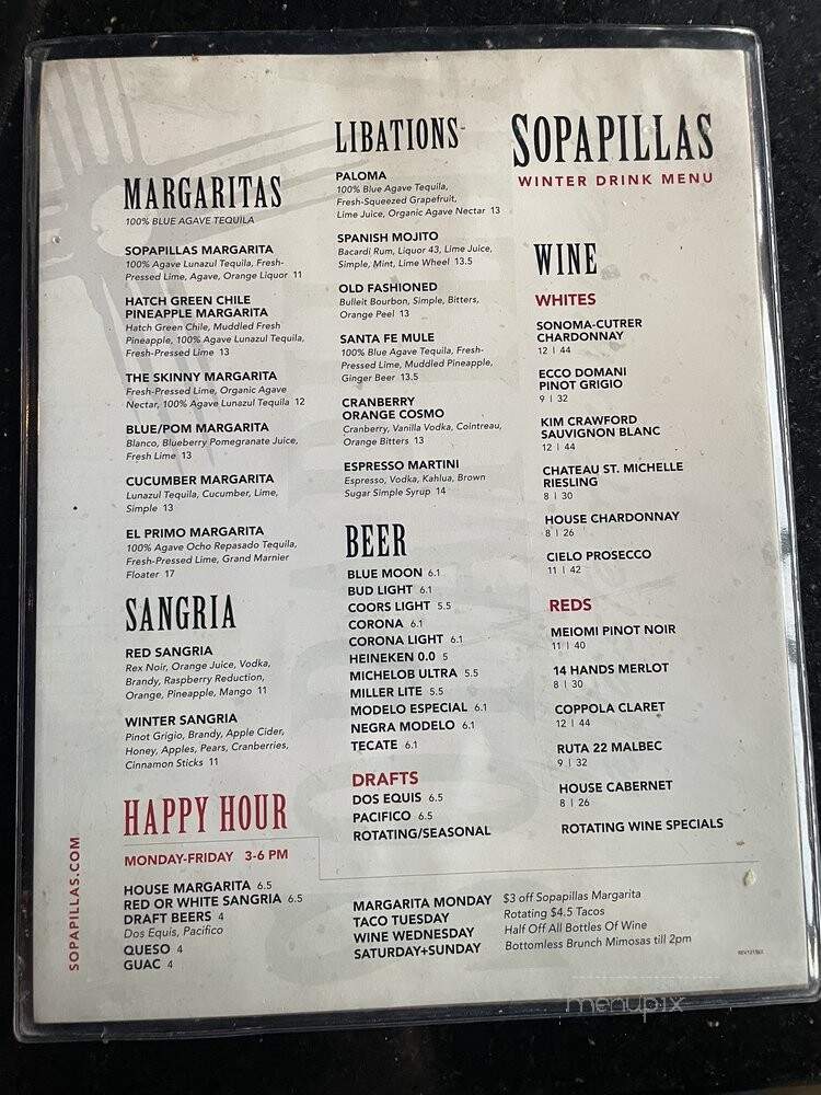 Sopapilla's - Franklin, TN menu_pic