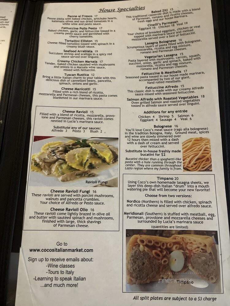 Coco's Italian Market and Eatery - Nashville, TN menu_pic