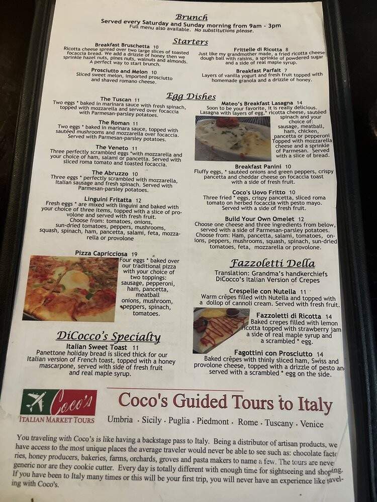 Coco's Italian Market and Eatery - Nashville, TN menu_pic