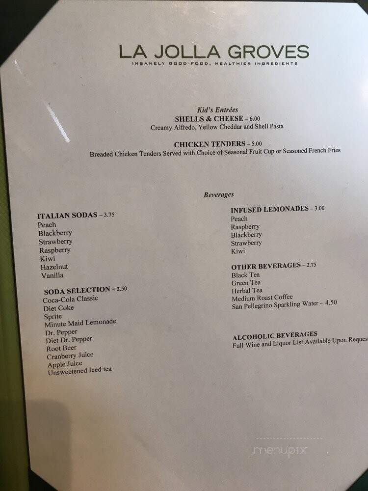 La Jolla Groves - Provo, UT menu_pic