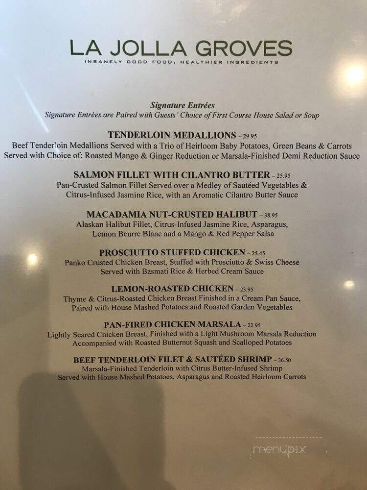 La Jolla Groves - Provo, UT menu_pic