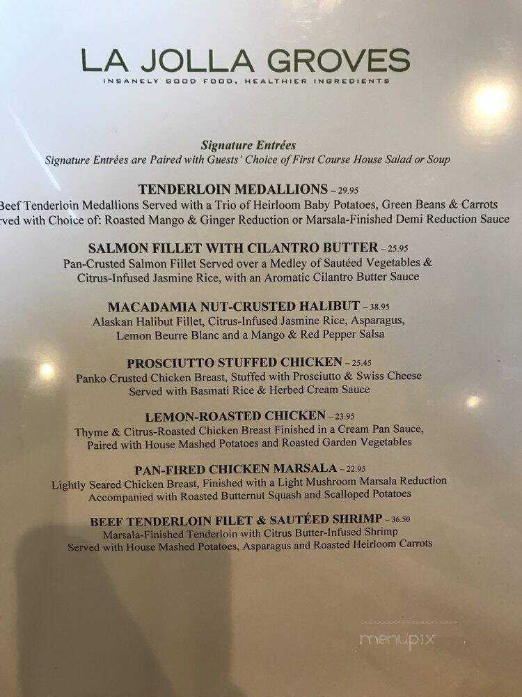 La Jolla Groves - Provo, UT menu_pic
