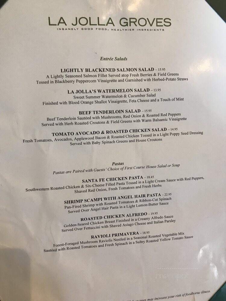 La Jolla Groves - Provo, UT menu_pic