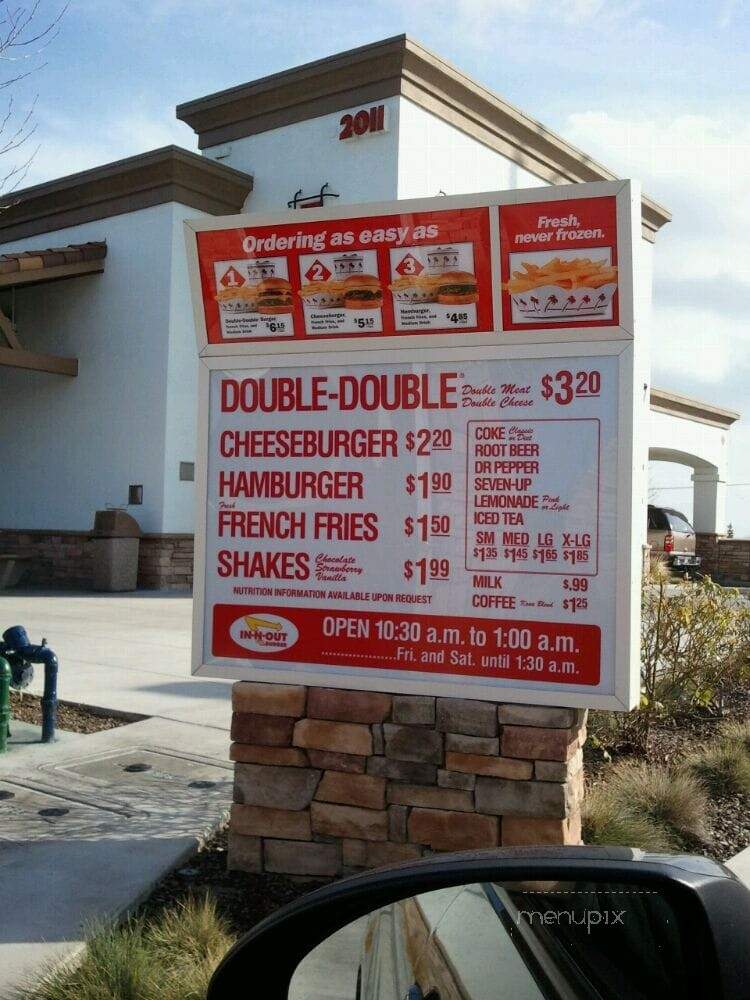 In N Out Burger - Woodland, CA menu_pic