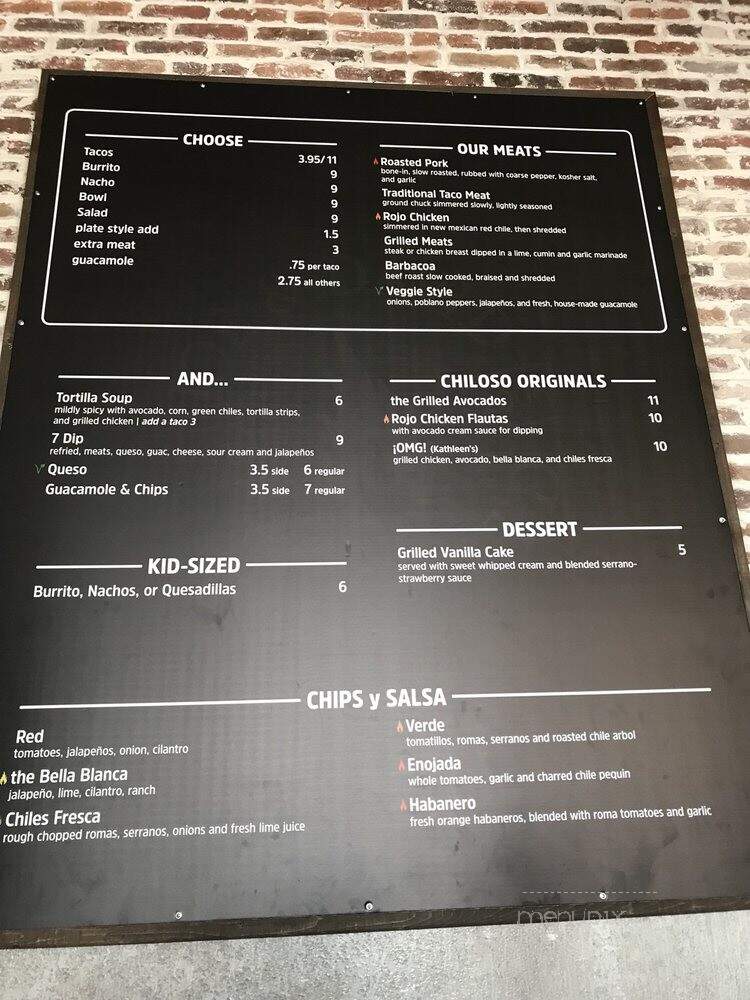 Chiloso Mexican Bistro - Wylie, TX menu_pic
