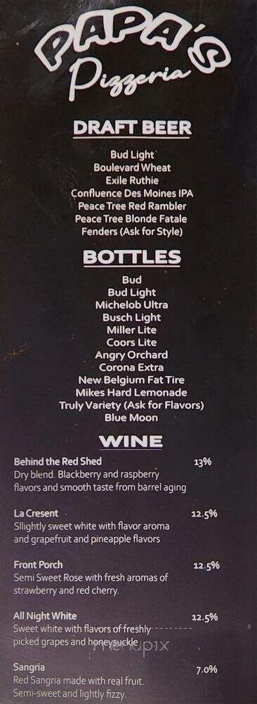 Papa's Pizza - Slidell, LA menu_pic