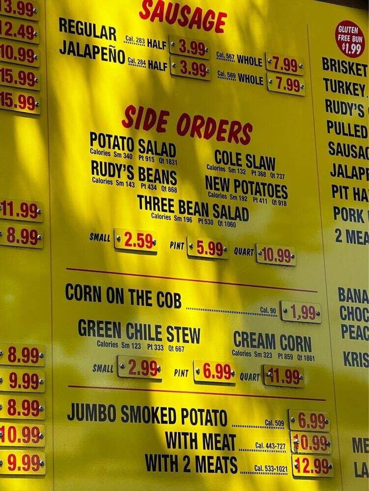 Rudy's BBQ - Frisco, TX menu_pic