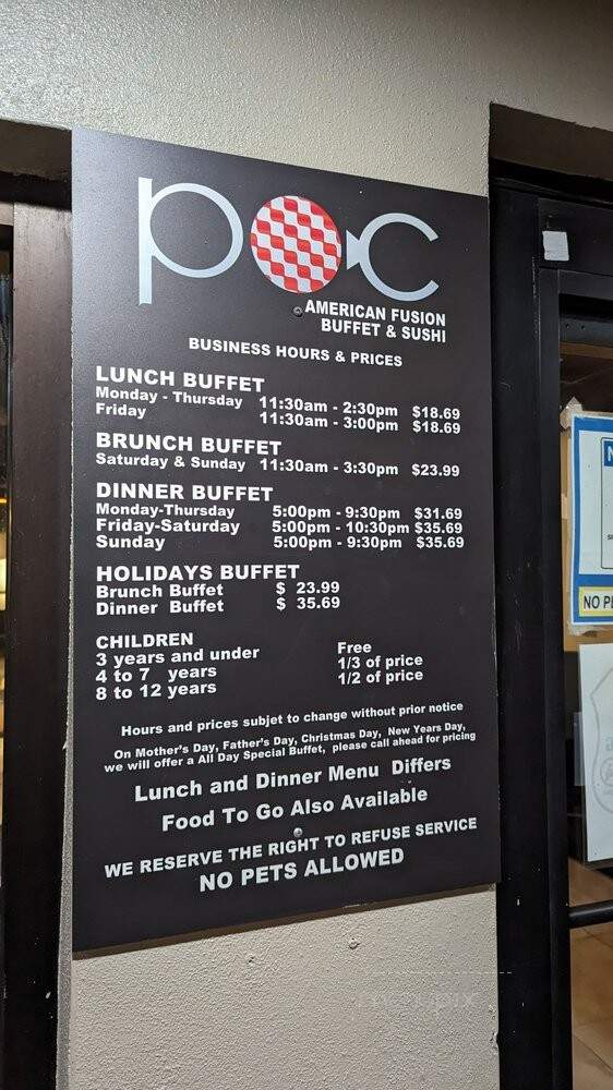 POC American Fusion and Sushi - Coral Gables, FL menu_pic