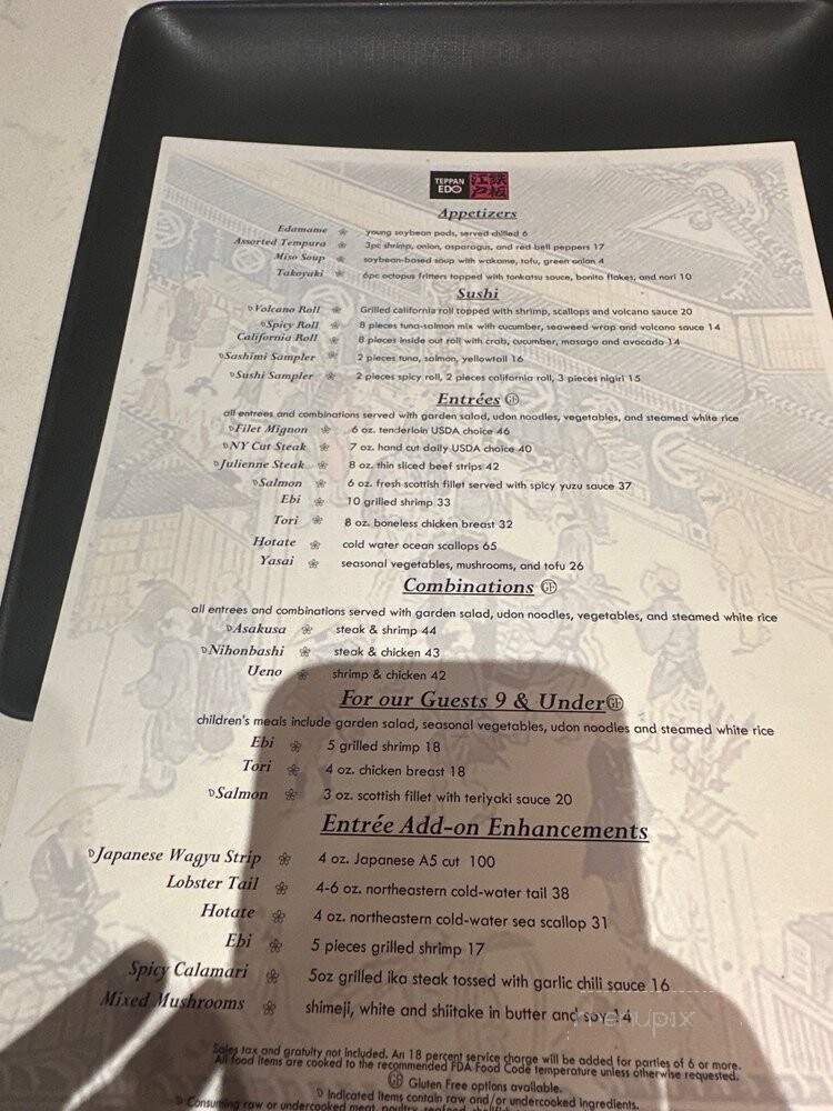 Teppan Edo - Lake Buena Vista, FL menu_pic