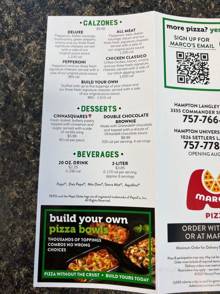 Marco's Pizza - Hampton, VA menu_pic
