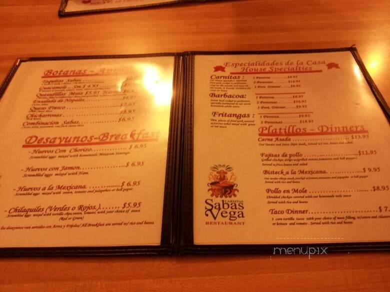 Sabas Vega Carnitas Restaurant - Chicago, IL menu_pic