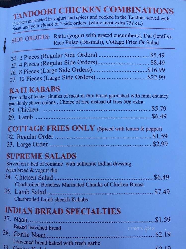 Tandoor - San Diego, CA menu_pic