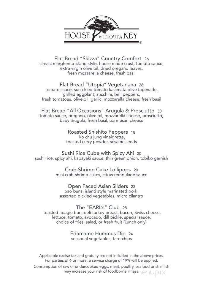 House Without a Key - Honolulu, HI menu_pic