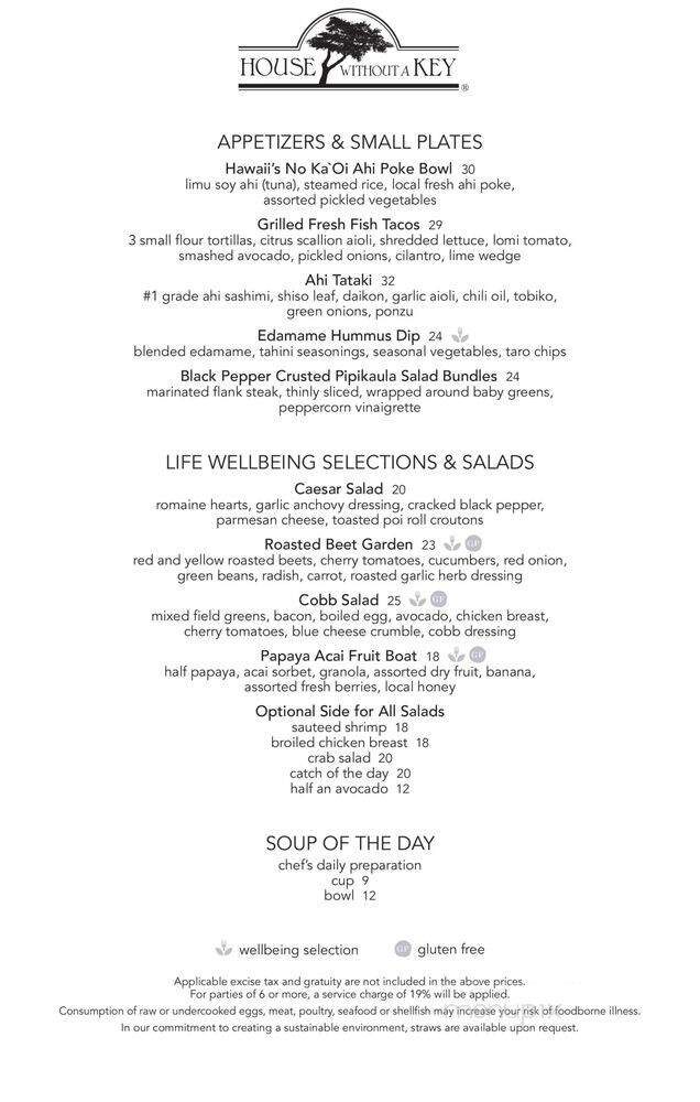 House Without a Key - Honolulu, HI menu_pic
