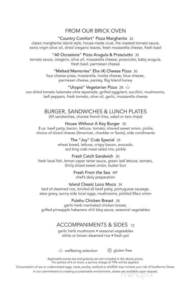 House Without a Key - Honolulu, HI menu_pic