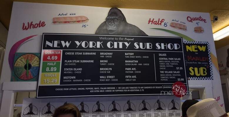 New York City Sub Shop - Jackson, WY menu_pic