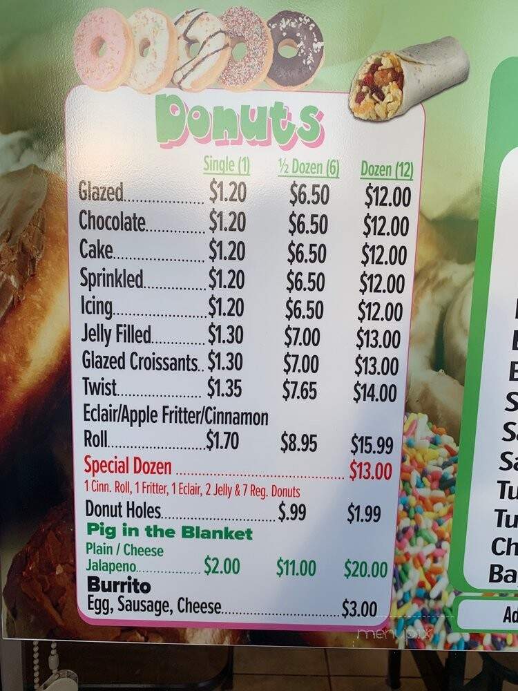 Hole in One Donut 3 - Tampa, FL menu_pic