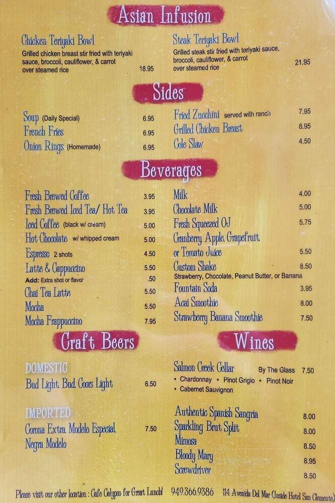 Irene's Sunrise Cafe - San Clemente, CA menu_pic