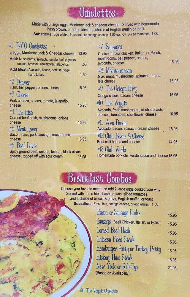 Irene's Sunrise Cafe - San Clemente, CA menu_pic