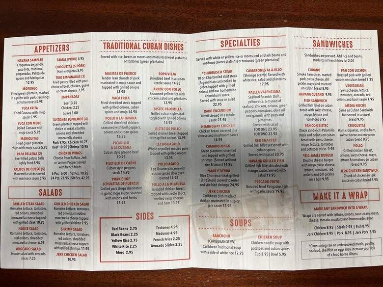 Havana South Cuban Restaurant & Bar - Buford, GA menu_pic