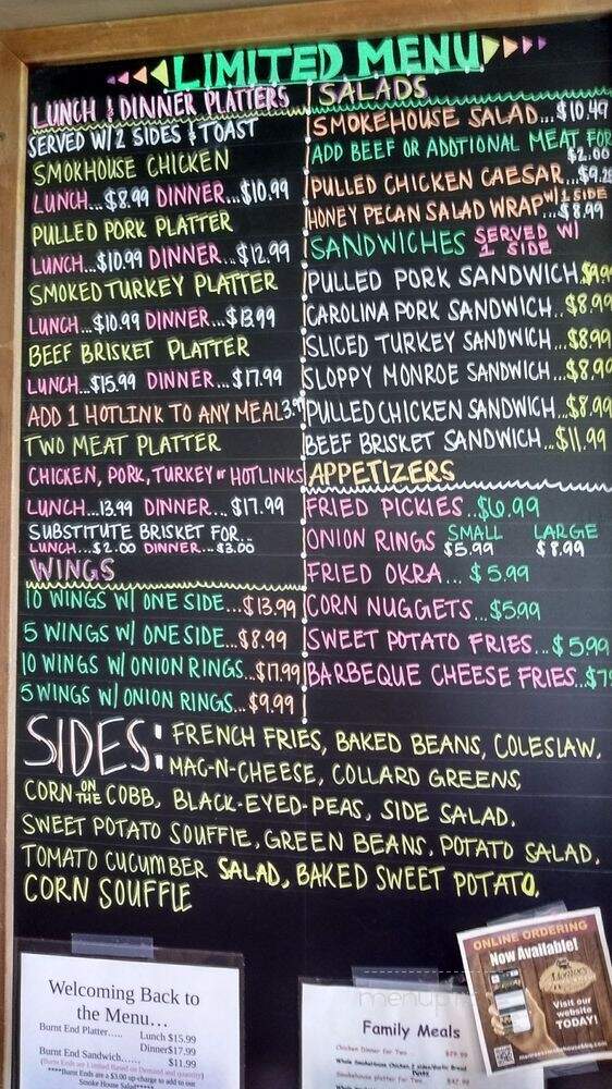 Monroe's Smokehouse Bar-B-Q - Jacksonville, FL menu_pic