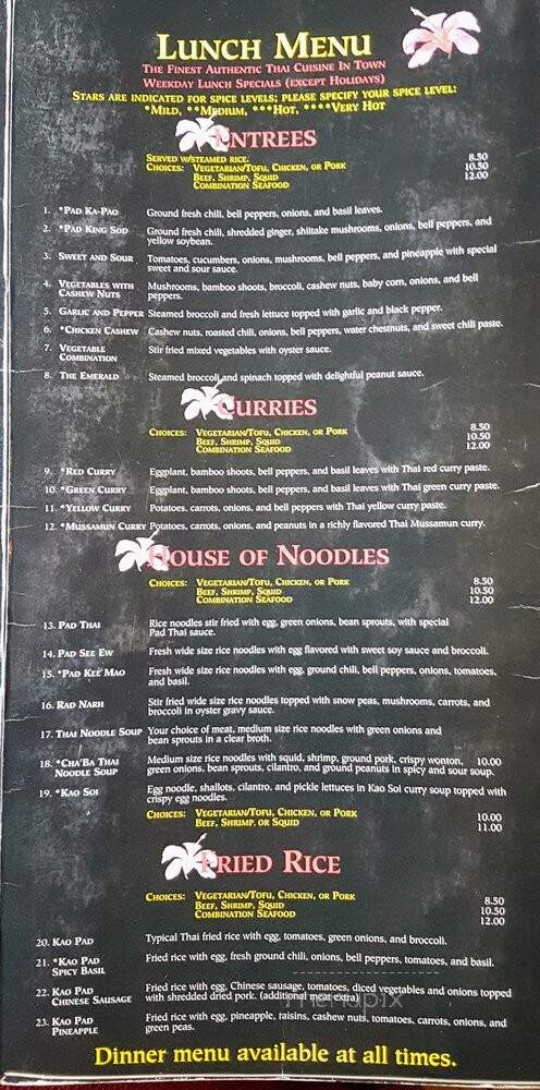 Cha'Ba Thai - Portland, OR menu_pic