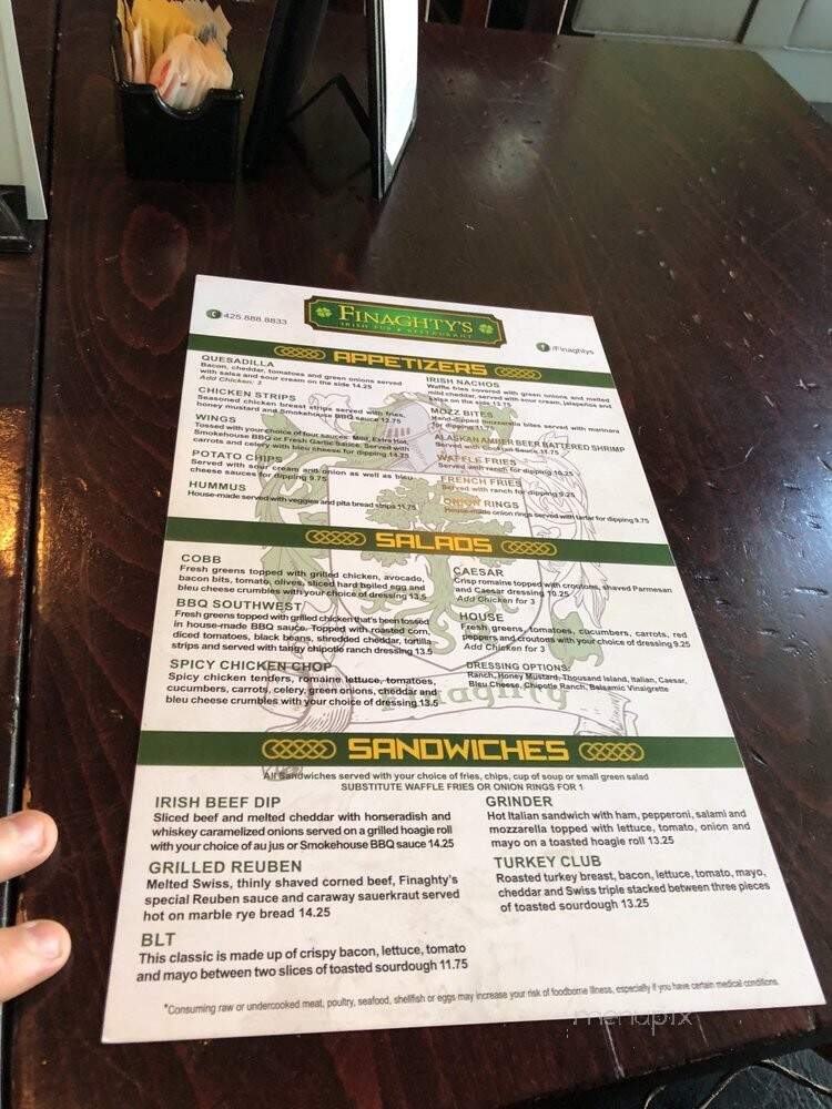 Finaghty's Pub - Snoqualmie, WA menu_pic