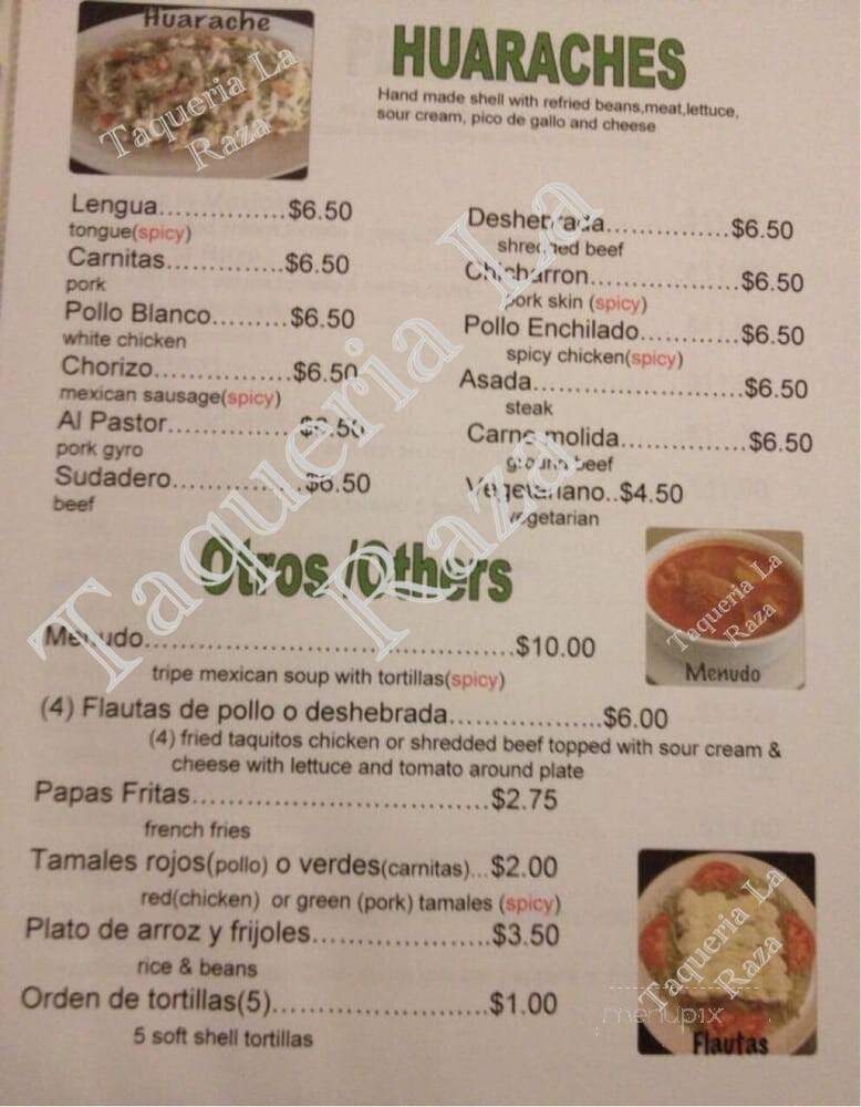 Taqueria la Raza - Philadelphia, PA menu_pic