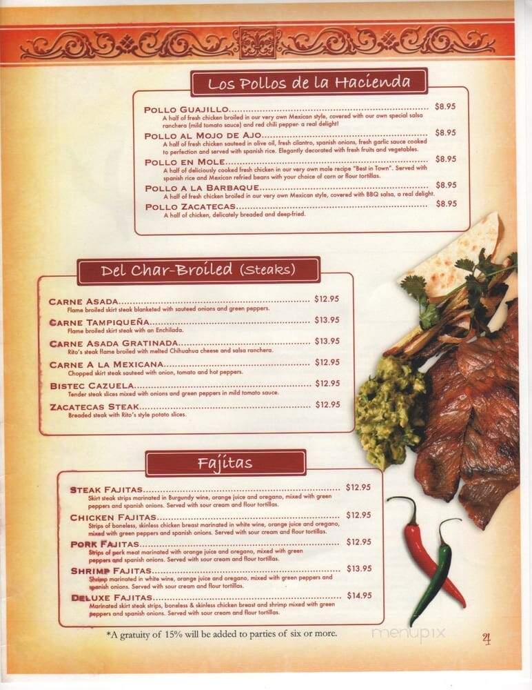 Ritos Mexican Restaurant - Aurora, IL menu_pic