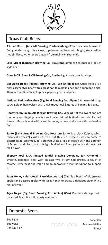 Phi Bar & Bistro - San Antonio, TX menu_pic
