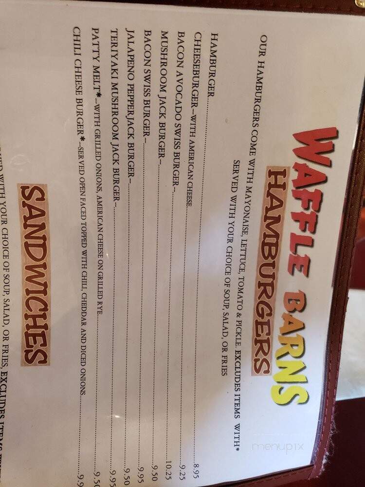 Waffle Barn - Folsom, CA menu_pic