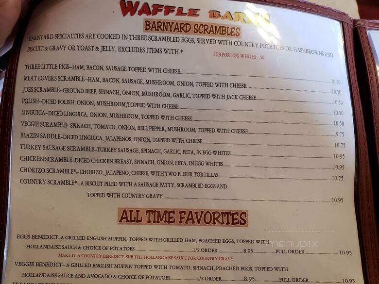 Waffle Barn - Folsom, CA menu_pic