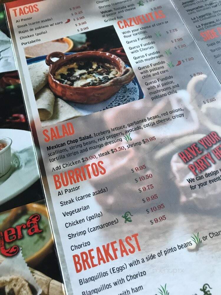 La Lagartija - Chicago, IL menu_pic