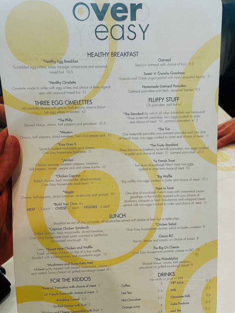Over Easy - Mountain Brook, AL menu_pic