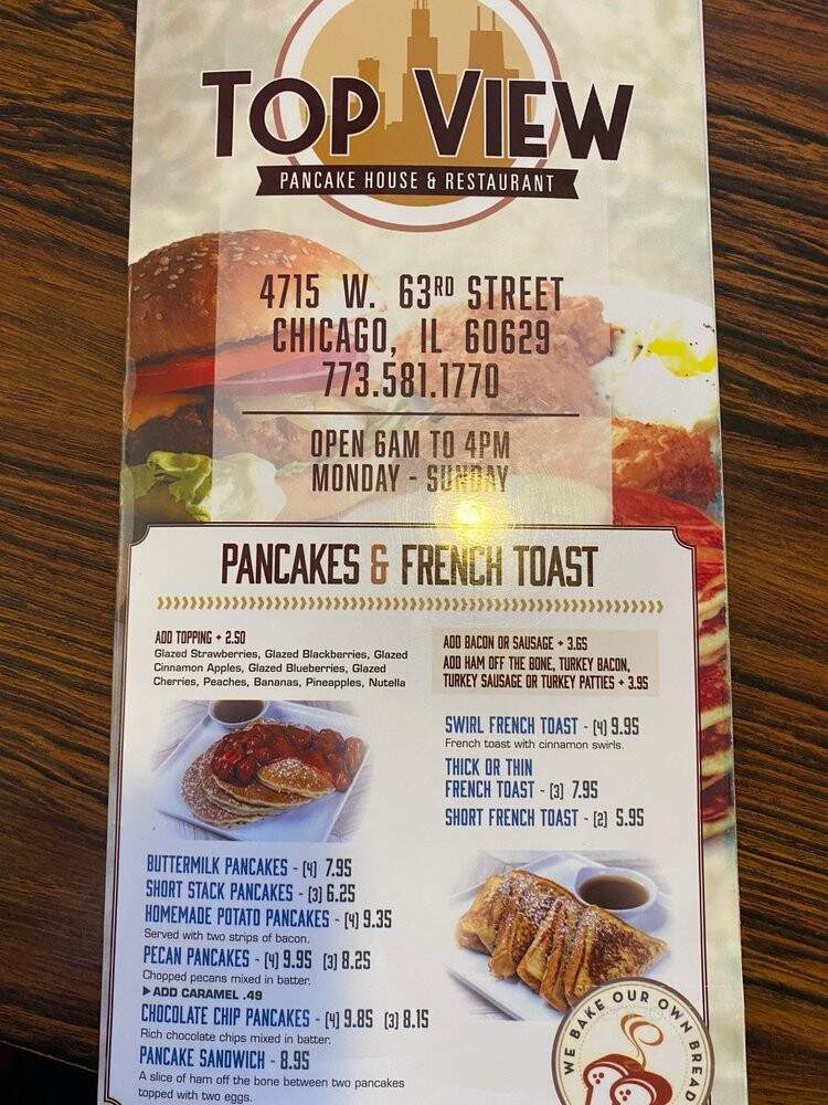 Top Flight Pancake House - Chicago, IL menu_pic