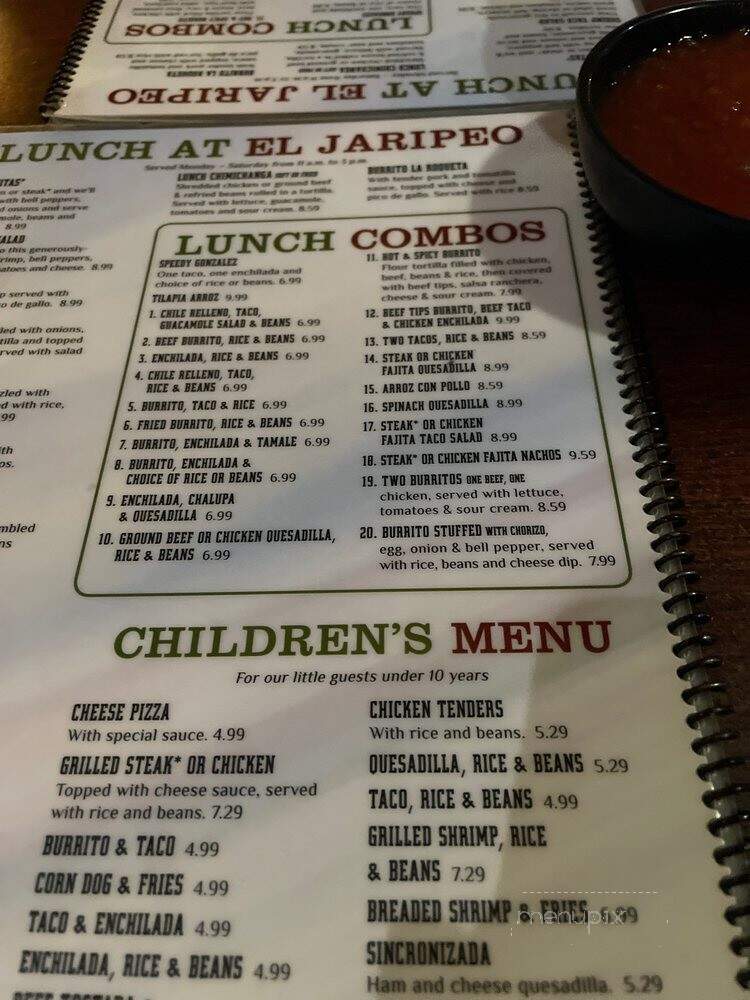 El Jaripeo - Indianapolis, IN menu_pic